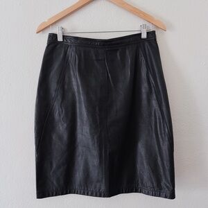 80s/90s VINTAGE HIGH WAIST LEATHER SKIRT